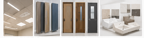 Alternative ceiling systems, doors, and bathroom finish selections