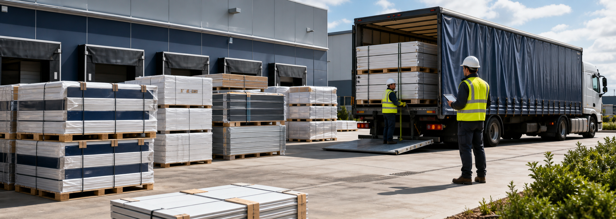 Coordinated building-material logistics and delivery