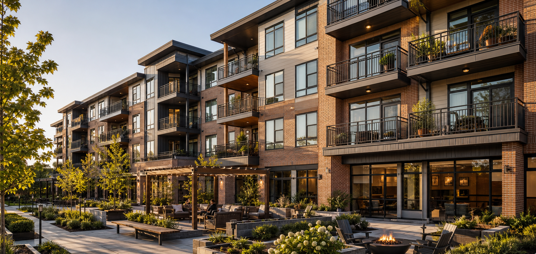 Modern multifamily residential development